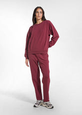 CREWNECK SWEATSHIRT AND SLIM FIT PANTS SET IN RED STRETCH COTTON - Comfort Sets & Tracksuits | DEHA