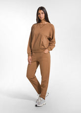 SCHMALE HOSE AUS STRETCH-BAUMWOLLE - BRAUN - NUT BROWN | DEHA