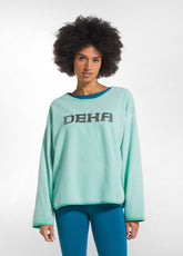 SWEATSHIRT MIT RUNDHALSAUSSCHNITT UND FLEECE-STICK - AQUA JADE GREEN | DEHA