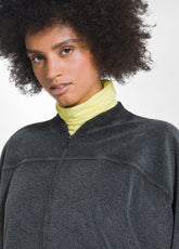 SOFT FLEECE ZIP-UP SWEATSHIRT - BLACK - BLACK | DEHA