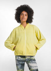 FELPA CON ZIP IN MORBIDO PILE GIALLO - VIBRANT YELLOW | DEHA