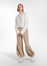 JOGGER PANTS WITH ANKLE GATHERING BROWN - Pants | DEHA