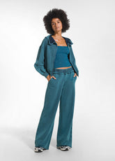 PANTALONE MORBIDO EFFETTO MARMORIZZATO OTHER - MARBLED TEAL BLUE | DEHA