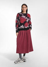 Pleated Lyocell Twill Skirt - Red - Dresses, skirts and jumpsuits | DEHA