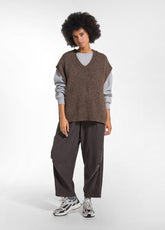 PANTALONE BALLOON VELLUTO MILLE RIGHE MARRONE - Pantaloni | DEHA