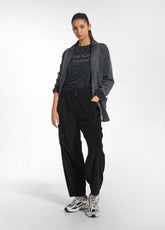PANTALONE BALLON VELLUTO MILLE RIGHE NERO - BLACK | DEHA