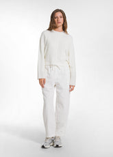 PANTALONE BALLON VELLUTO MILLE RIGHE BIANCO - SOFT IVORY | DEHA