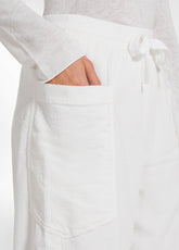PANTALONE BALLON VELLUTO MILLE RIGHE BIANCO - SOFT IVORY | DEHA