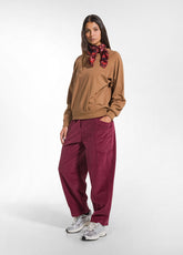 PANTALONE BALLON VELLUTO MILLE RIGHE ROSSO - CHERRY RED | DEHA