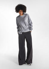 LAMINATED SWEATSHIRT WITH GATHERED DETAILING - GRE - ONE MILE FROM THE STUDIO | FW26 | DEHA