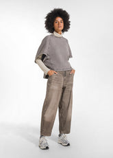 DENIM-PRINT BALLOON TROUSERS - MULTICOLOR - DENIM EFFECT | DEHA