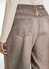 DENIM-PRINT BALLOON TROUSERS - MULTICOLOR - DENIM EFFECT | DEHA