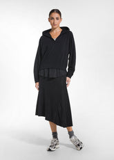 GONNA IN RASO STRETCH NERO - BLACK | DEHA
