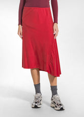 GONNA IN RASO STRETCH ROSSO - FLAME RED | DEHA
