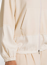ZIP-SWEATSHIRT MIT KAPUZE AUS BAUMWOLLE, MODAL UND - CREAMY BEIGE | DEHA