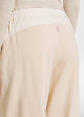 COTTON MODAL AND SATIN JOGGER PANTS - BEIGE - Leisurewear | DEHA