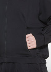 TUTA FELPA CON ZIP E PANTALONI CON PIEGHE PUNTO MILANO NERO - | DEHA