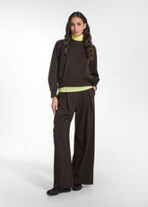 PONTE ROMA CREW-NECK SWEATSHIRT - BROWN - Leisurewear | DEHA
