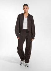 PUNTO MILANO TROUSERS WITH PLEATS AT THE BOTTOM BROWN - ONE MILE FROM THE STUDIO | FW26 | DEHA