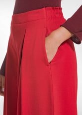 PANTALONE AMPIO PUNTO MILANO CON PENCE ROSSO - Pantaloni | DEHA