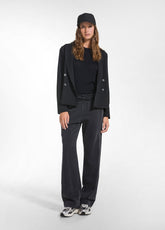 BLACK QUILTED DOUBLE-BREASTED JACKET | DEHA