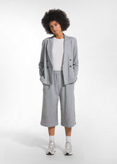 GREY PINSTRIPE DOUBLE-BREASTED BLAZER AND BERMUDA SHORTS SET - Everyday Sets | DEHA