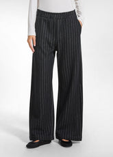 PALAZZOHOSE MIT NADELSTREIFEN - SCHWARZ - BLACK | DEHA