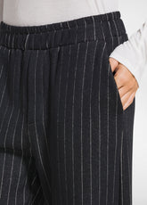 PALAZZOHOSE MIT NADELSTREIFEN - SCHWARZ - BLACK | DEHA