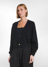 CARDIGAN CORTO IN ALPACA NERO - Felpe e Maglie | DEHA