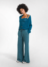 TOP IN MAGLIA LUREX VERDE - TEAL GREEN | DEHA