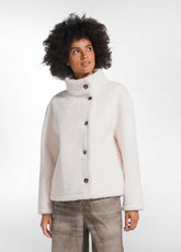 CABAN TEDDY EFFETTO SUEDE BIANCO - SOFT IVORY | DEHA