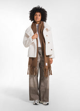 CABAN TEDDY EFFETTO SUEDE BIANCO - SOFT IVORY | DEHA