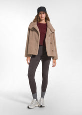 SUEDE-EFFECT TEDDY PEA COAT - MULTICOLOR - AUTUMN NOISETTE | DEHA
