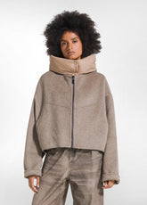 SHORT WOOL AND NYLON JACKET - MULTICOLOR - VANILLA ICE | DEHA