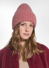 BERRETTO IN ALPACA CON RISVOLTO ROSA - Accessori | DEHA