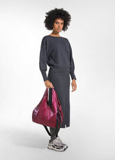 BORSA MORBIDA METALLIZZATA ROSSO - CHERRY RED | DEHA