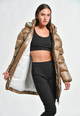 GIACCONE 3/4 IN VERA PIUMA BEIGE | DEHA