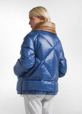 BLAUE JACKE AUS ECHTEN FEDERN - CELESTE | DEHA