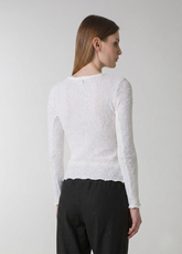 BOUCLE' BOATNECK SWEATER - WHITE - MILK WHITE | DEHA