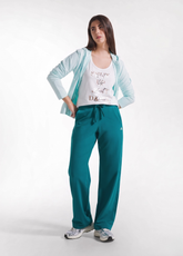 WHITE GRAPHIC PRINT TOP IN ORGANIC COTTON JERSEY - WHITE | DEHA