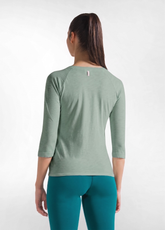 3/4 SLEEVE T-SHIRT IN SLUB JERSEY GREEN - TEAL GREEN | DEHA