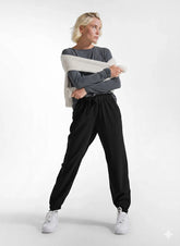 PANTALONI IN VELLUTO CON COULISSE IN VITA NERO - DEHA ESSENTIALS | DEHA