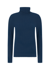 STEHKRAGEN-SHIRT AUS KASCHMIR-GEMISCH - BLAU - DEHA ESSENTIALS | DEHA