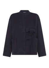 BLUE BOILED WOOL KIMONO JACKET - Jacket - Outlet | DEHA
