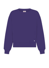SOFT COTTON SWEATSHIRT WITH GRAPHIC PRINT - PURPLE - Outlet | DEHA