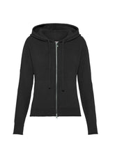 CARDIGAN CON ZIP E CAPPUCCIO NERO - Archive Sale | DEHA