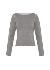 PULLOVER BICOLOR SCOLLO BARCHETTA GRIGIO - Felpe e Maglie - Outlet | DEHA