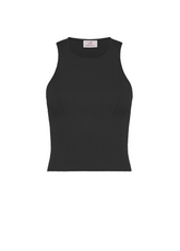 RAYON KNITTED TOP - BLACK - BLACK | DEHA