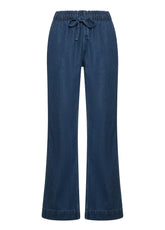 PANTALONE PALAZZO IN DENIM TENCEL® BLU - Pantaloni - Outlet | DEHA