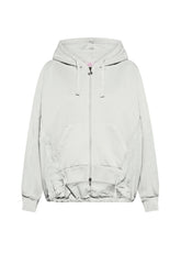 SWEATSHIRT AUS BAUMWOLLPOPLINE MIT KAPUZE UND REISSVERSCHLUSS GRAU - Strickwaren - Outlet | DEHA